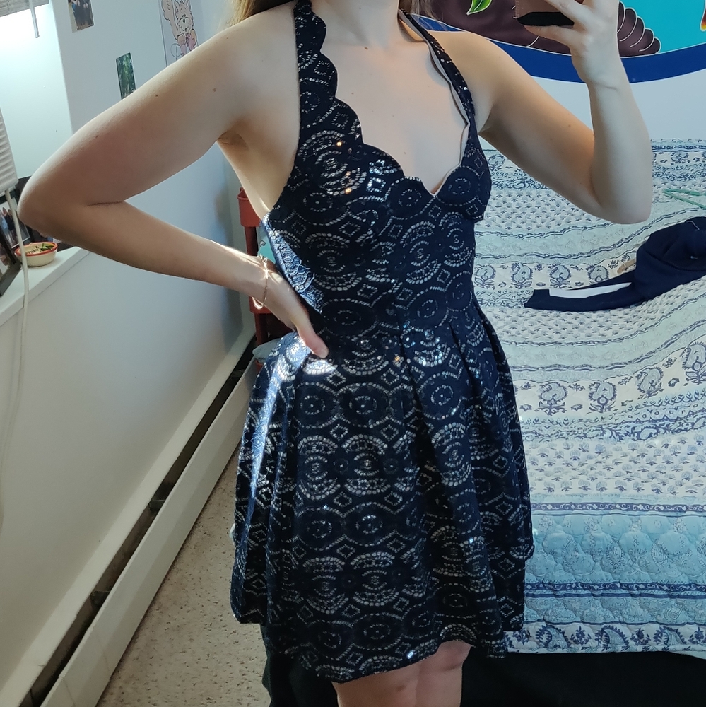 Sparkly Navy and sequin dress